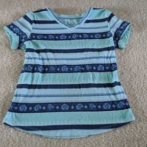 Mudd blue and turquoise striped shirt